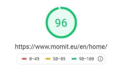 Performance test velocità del sito Momit